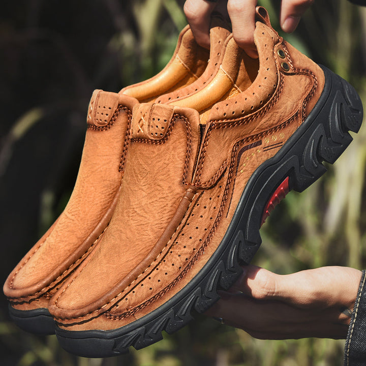 Orthopaedic Ankle Boots with Arch Support and Slip-Resistant Sole, Black Leather