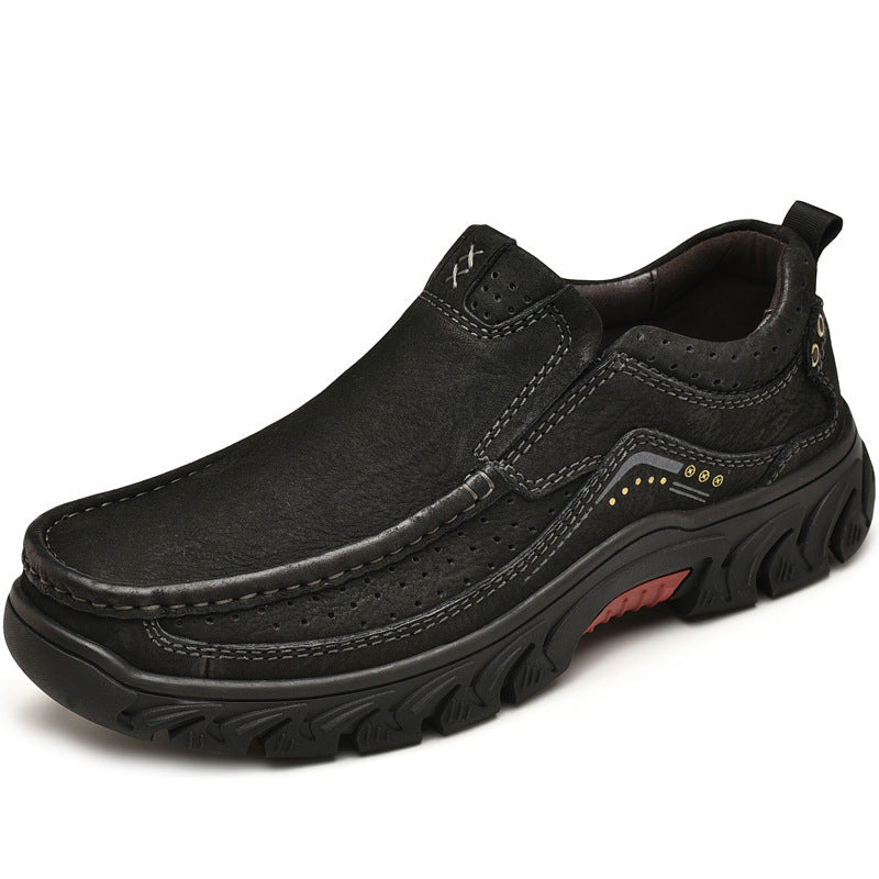Orthopaedic Ankle Boots with Arch Support and Slip-Resistant Sole, Black Leather