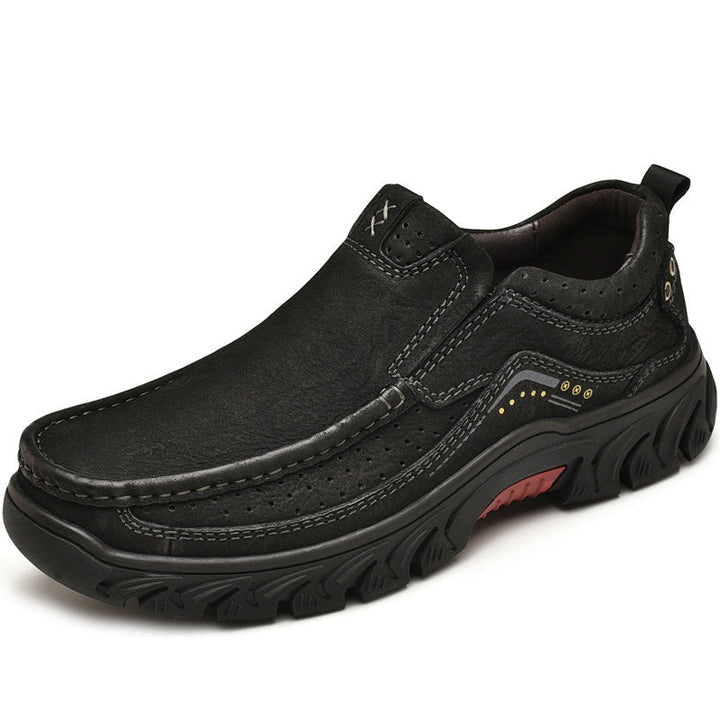 Orthopaedic Ankle Boots with Arch Support and Slip-Resistant Sole, Black Leather