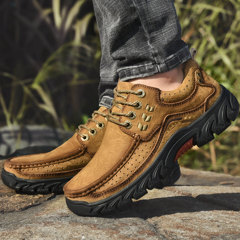 Orthopaedic Ankle Boots with Arch Support and Slip-Resistant Sole, Black Leather