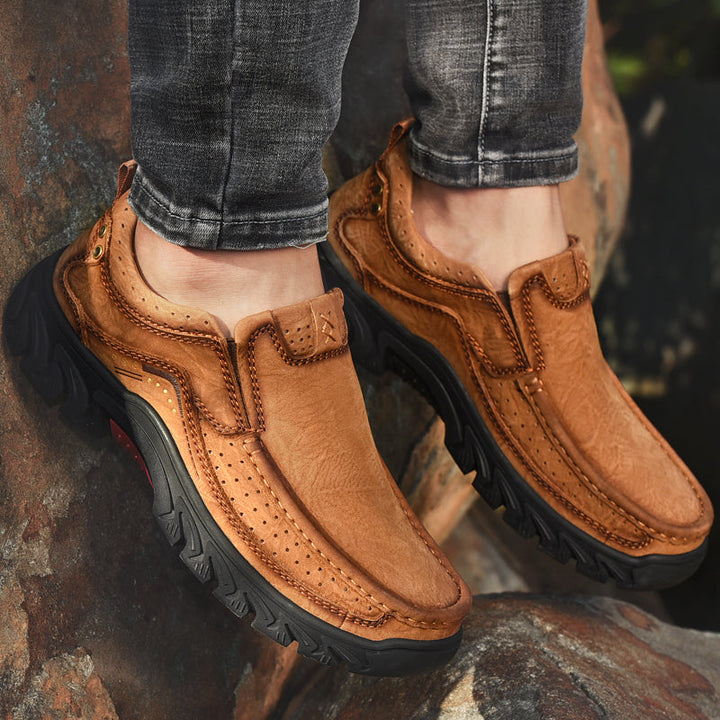 Orthopaedic Ankle Boots with Arch Support and Slip-Resistant Sole, Black Leather