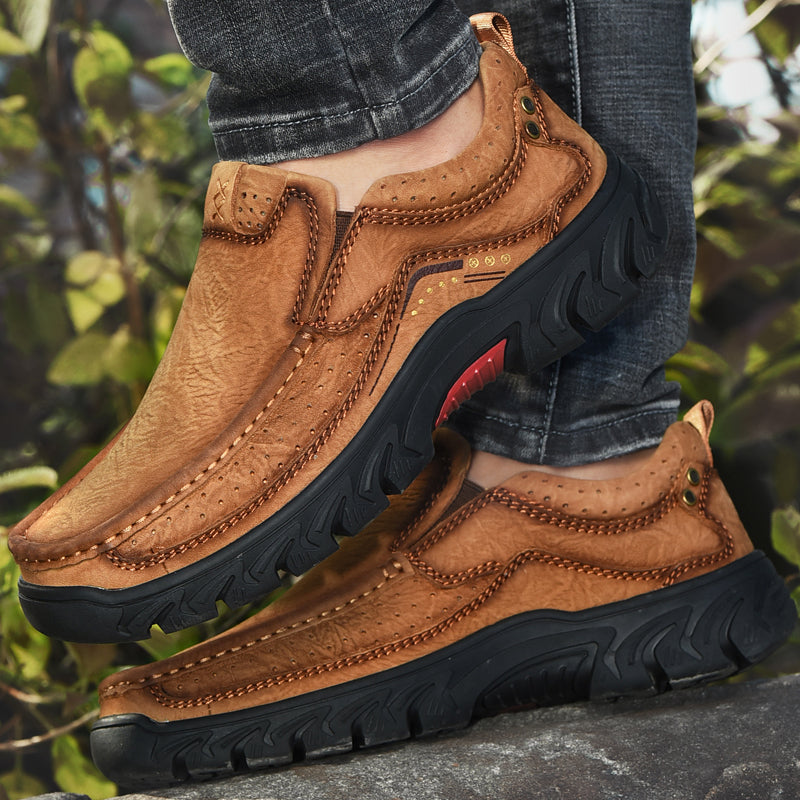 Orthopaedic Ankle Boots with Arch Support and Slip-Resistant Sole, Black Leather