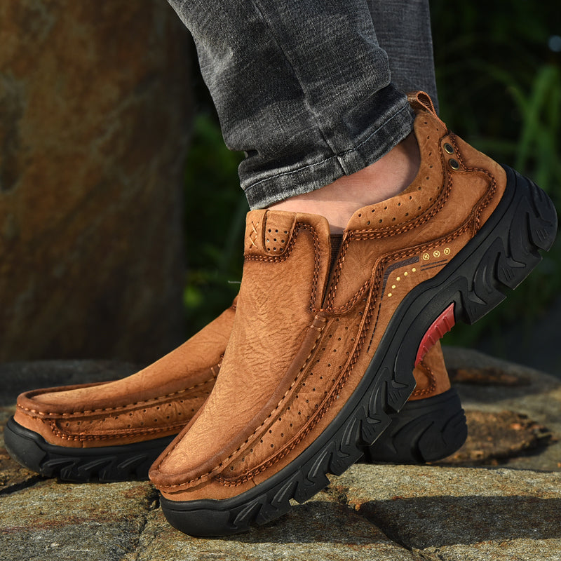Orthopaedic Ankle Boots with Arch Support and Slip-Resistant Sole, Black Leather
