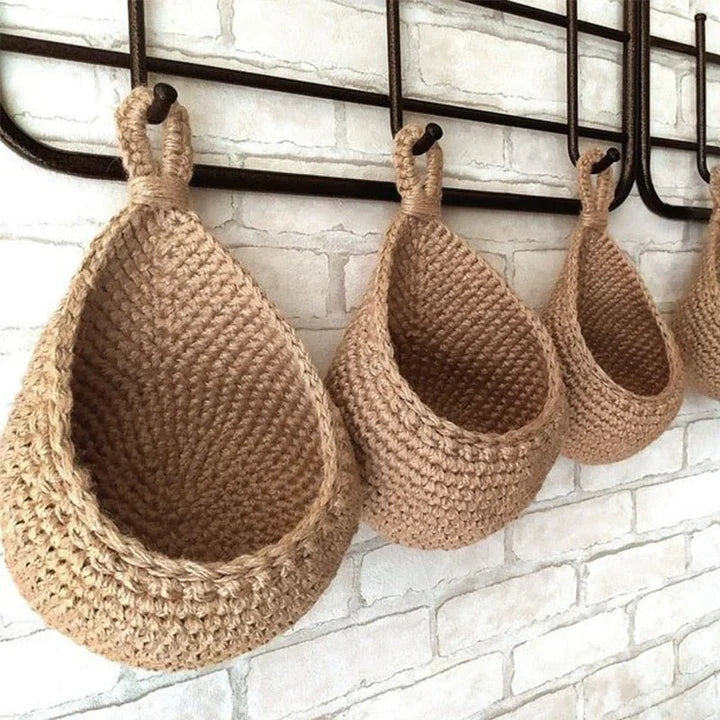 Woven Hanging Basket – Rustic Home Storage and Organization