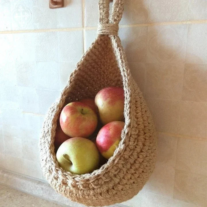 Woven Hanging Basket – Rustic Home Storage and Organization