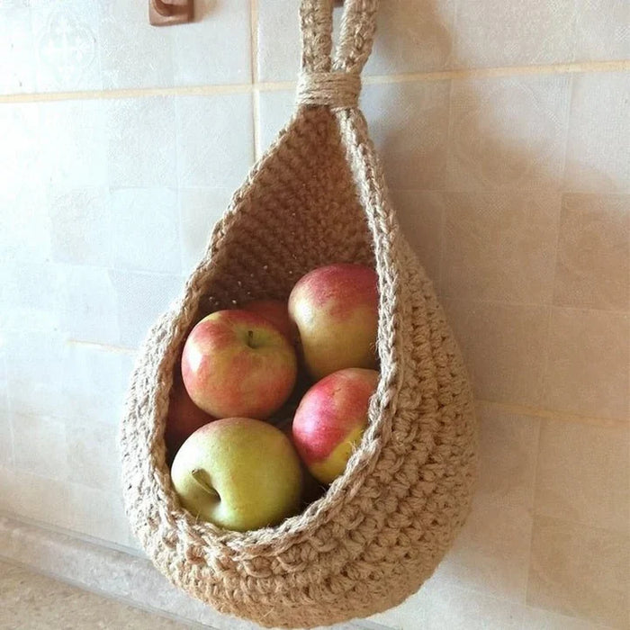 Woven Hanging Basket – Rustic Home Storage and Organization